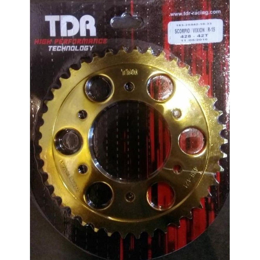 // Gear Scorpio / Vixion / R15 TDR Belakang Gold 428 44 - 47 //