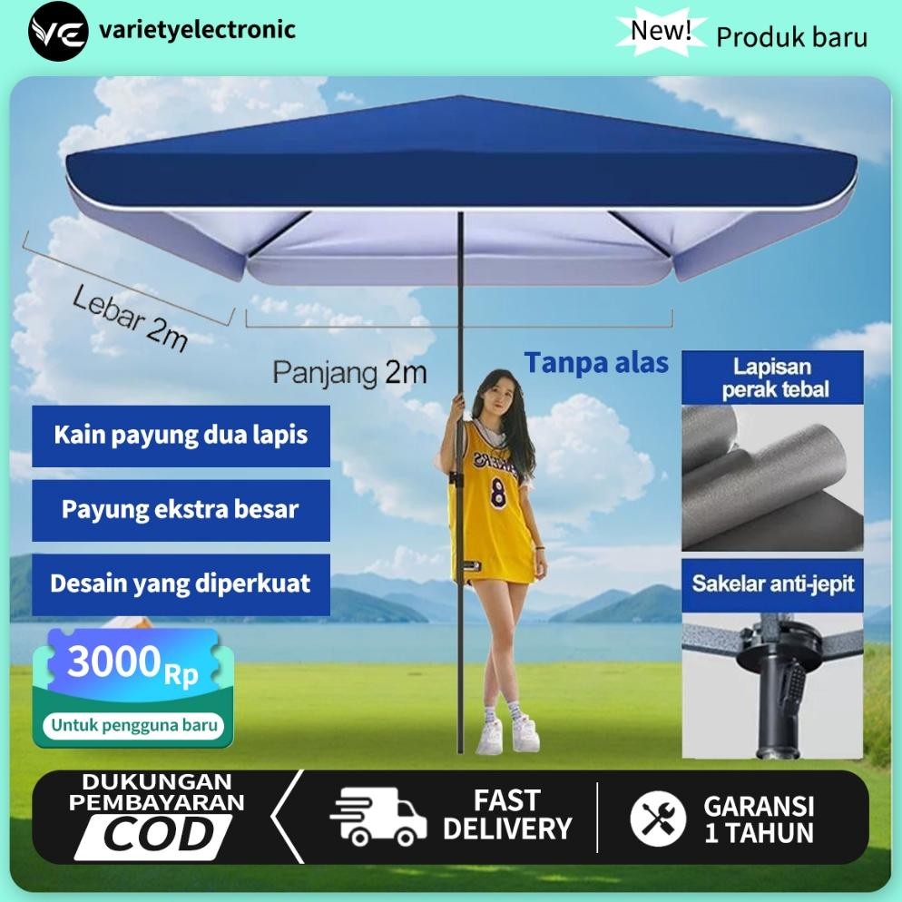 Payung Kotak 200x200cm meter Payung Pantai Payung Pelangi Payung Tenda Gerobak bazar pameran Payung 