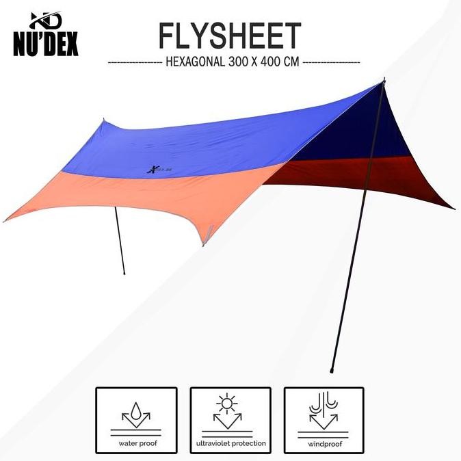 Flysheet Hexagonal 3X4 Flysheet Kombinasi Wp Hexagonal Polyester 210T