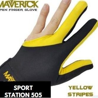 '' Maverick Glove - Yellow Stripe Gloves Sarung Tangan Billyard Billiard ''