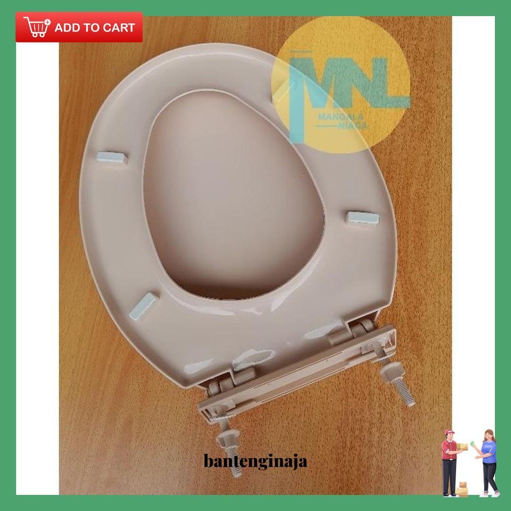 Tutup Closet Duduk Universal Untuk Merk Toto,Ina,Icepol,Volk,American Standard Beige (Include Baut) 