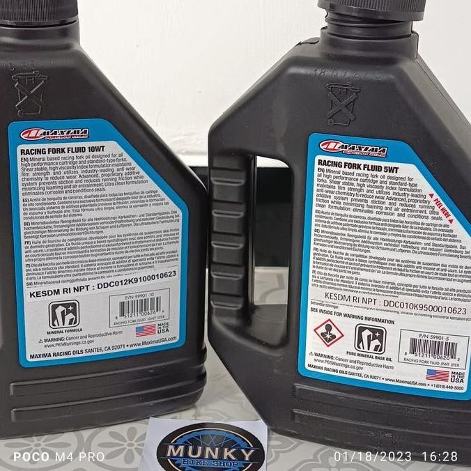 Oli fork rear shock oil maxima plush fluid 5wt 10wt rockshox