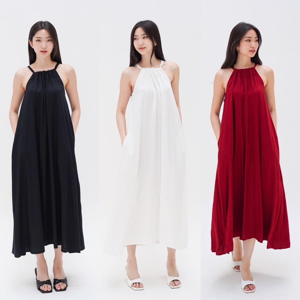 Sleeveless Dress Tanpa Lengan Wanita Rayon Long Dress Pantai Wanita Lembut