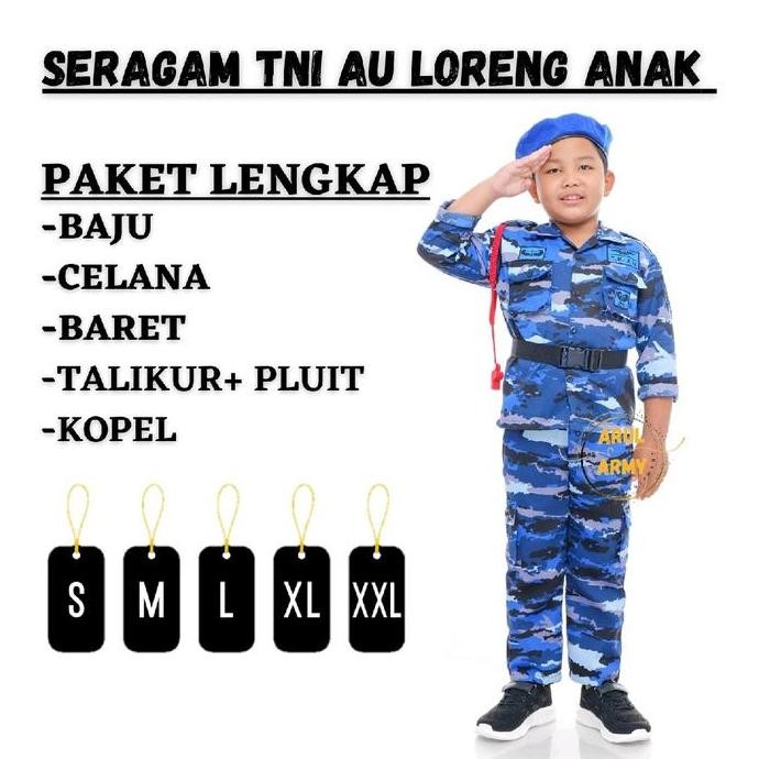 Grosir Baju Seragam Tni Au Loreng Anak Setelan Tni Au Ad Al Anak Kostum Karnaval Profesi Tni Anak 17