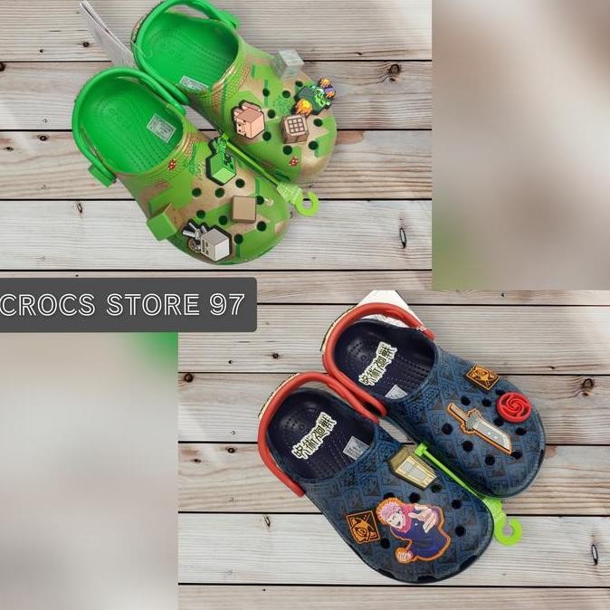 Sepatu Sandal Anak Crocs Minecraft / Sandal Crocs Anak Minecraft Clog