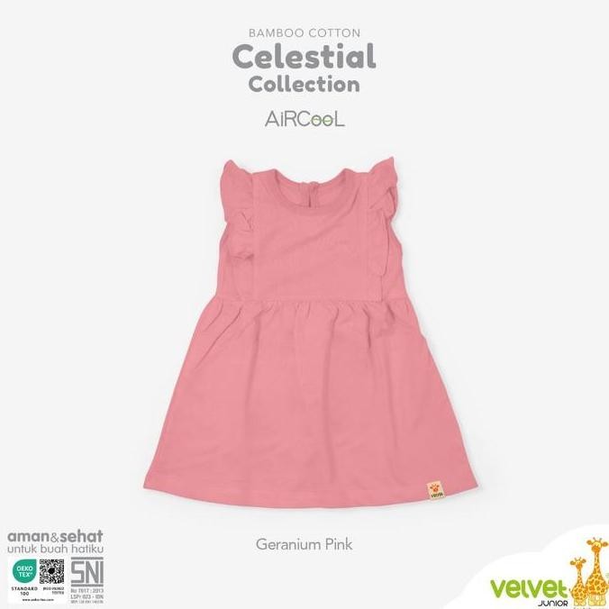 Velvet Junior Baju Anak Celestial Collection Ruffle Dress (( LUNA )) Dress Kutung Ruffle Celestial .