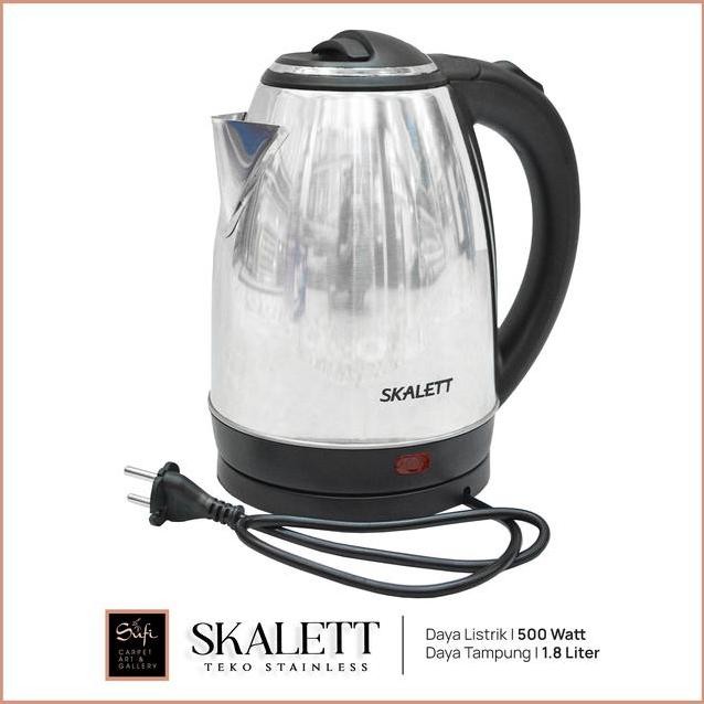 Teko Listrik Stainless Steel Elektrik Low Watt Kettle