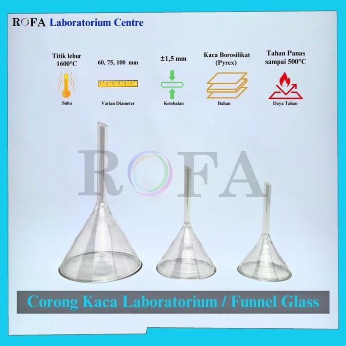 Corong Kaca / Corong Pyrex / Corong Laboratorium / Funnel Glass / Corong Gelas / Corong Kimia ALU