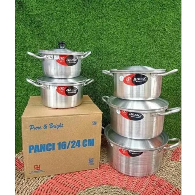 Panci Set Jawa Isi 5 Pcs/ Panci Tinggi Alumunium Tebal Jawa Maspion
