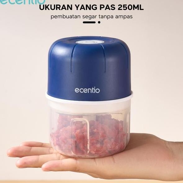 Hadiah Gratis Ecentio Penggiling Daging Listrik 2L Besar Kaca 6 Food Processor 2 Kecepatan Giling Da