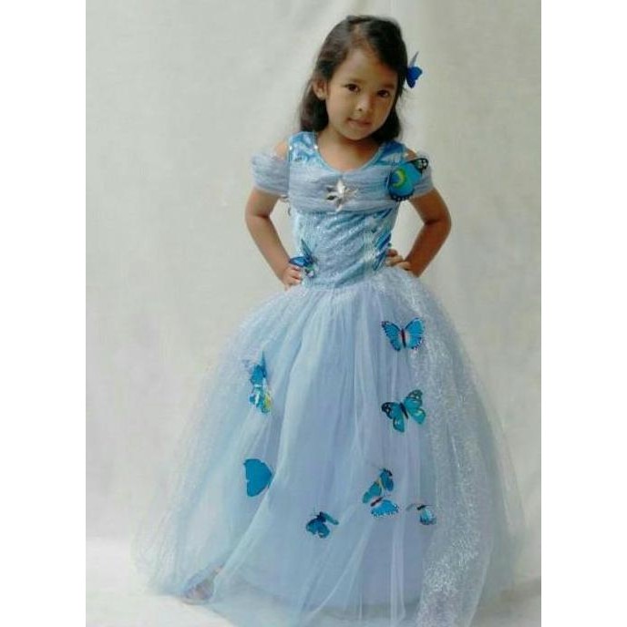 Baju Kostum Princess Cinderella Premium Dress Anak Perempuan Ultah