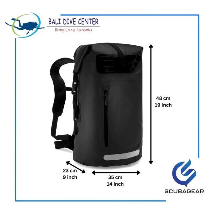 BEBAS ONGKIR - SCUBAGEAR [DBBP] Dry Bag Backpack 35L Black - Ransel anti air waterproof