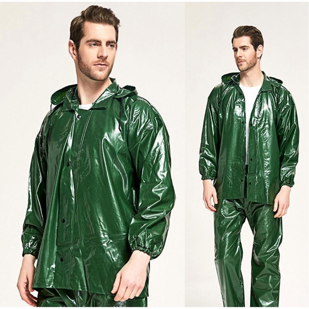 Jas Hujan Setelan Pria Wanita Bahan Anti Tembus Air Mantel Hujan