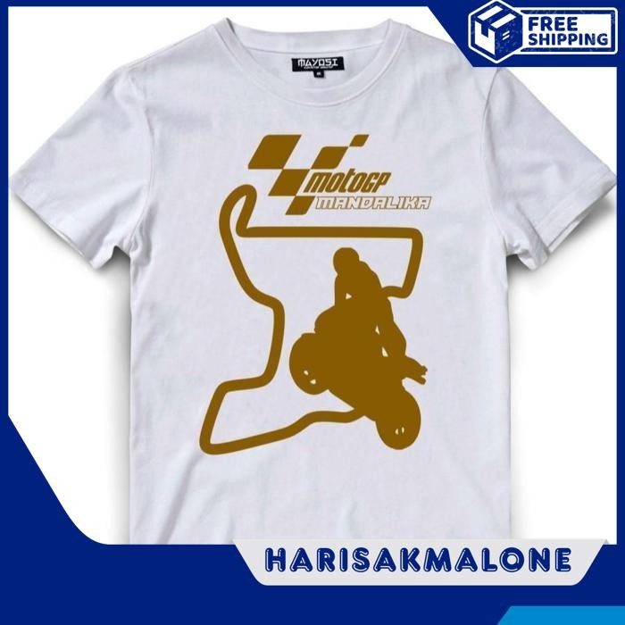 PROMO TERBARU KAOS TSHIRT BAJU OBRAL MURAH COMBED 30S DISTRO SIRKUIT MANDALIKA MOTO GP LOMBOK RACING