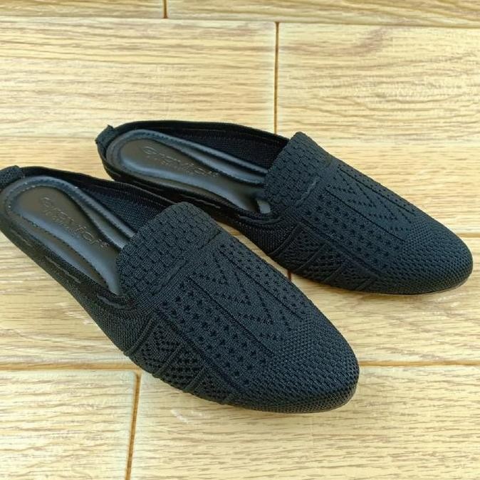 Promo Sepatu Flat Shoes Wanita Bahan Rajut import  JA-102 sandal pansus Sendal flat  shoes flat  sho
