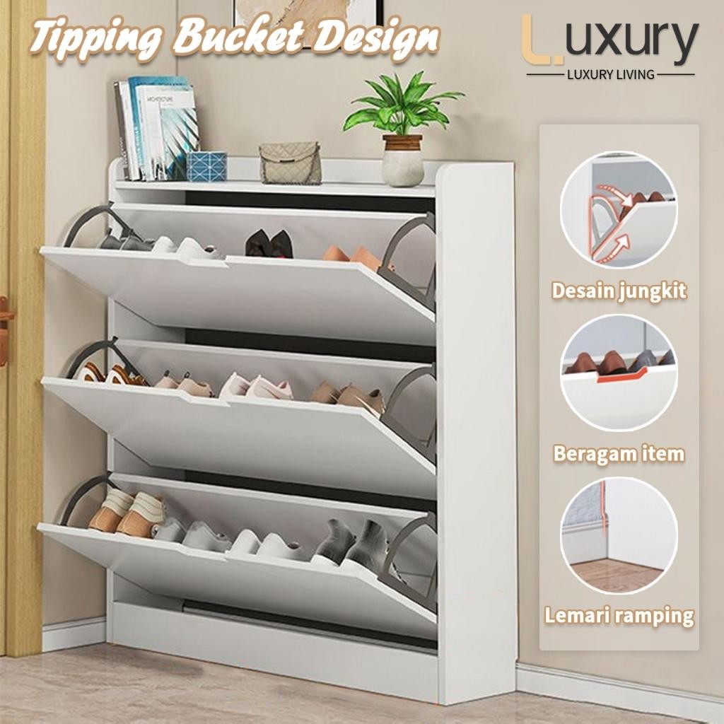 Rak Sepatu Kayu Minimalis / Rak Lemari Sepatu Minimalis Kayu Susun / Lemari Sepatu Kayu Serbaguna