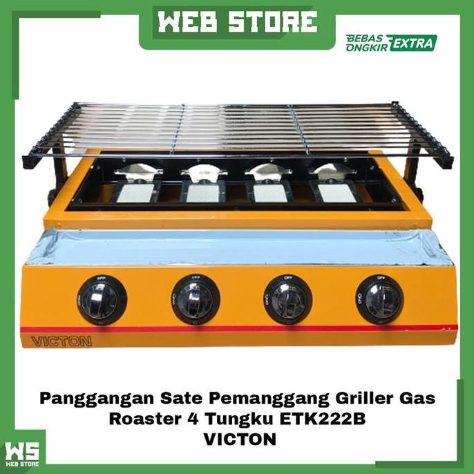 BELLYARD Panggangan Sate Pemanggang Griller Gas Roaster 4 Tungku ETK222B VICTON