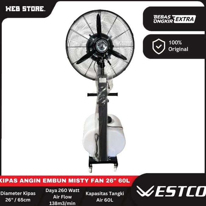 BELLYARD Kipas Angin Embun 26 Inch 60L Westco Mist Fan Embun Halus Spray Fan Tangki 60L