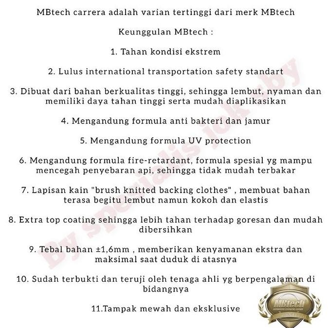 Kulit jok MBtech Carrera original Kulit jok premium