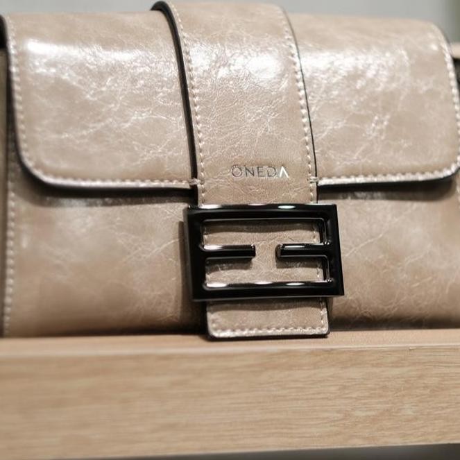 Oneda Gina Tas Semi Rantai Bahu Selempang Wanita #A8055 Polos Kulit PU