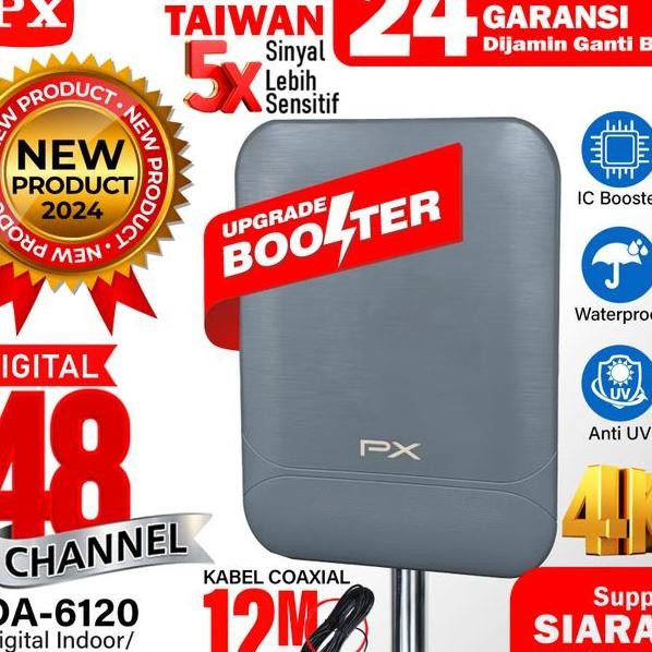 Antena Tv Dital Indoor Outdoor Dvt2 Antenna Booster 4K Px Da6120