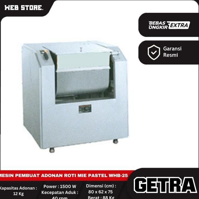 NANSO Horizontal Mixer Mesin Pembuat Adonan Roti Mie Pastel WHB-25 Getra