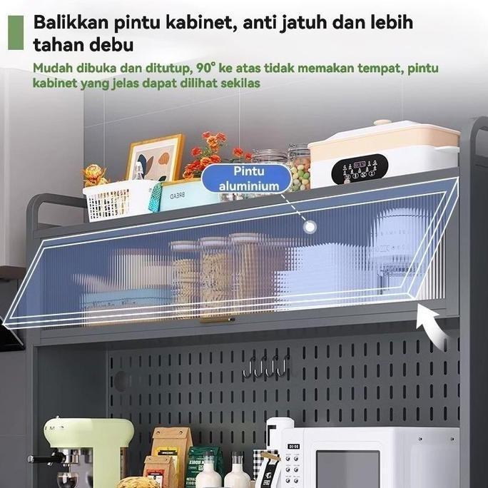 Nyaman Lemari Dapur Minimalis Anti Debu Rak Dapur Serbaguna Lemari Dapur Dengan Pintu Lemari Dapur B
