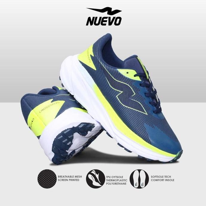 Nuevo - Sepatu Olahraga Jogging Pria Nuevo Crosspeed Navy Stabilo Running Shoes Lari Santai Outdoor