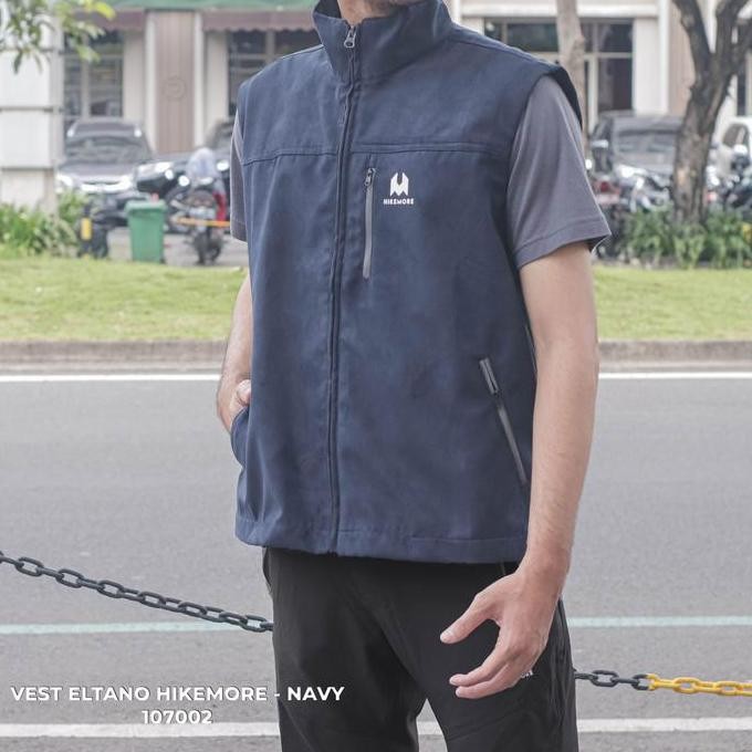 '' Hikemore Eltano Vest Pria Rompi Motor Tebal Touring Original Vest Outdoor Logo Casual ''