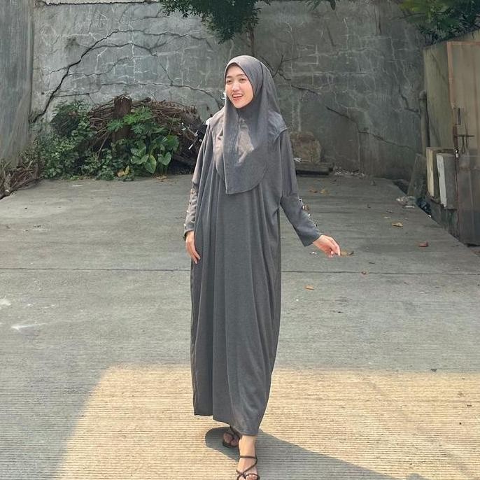 Joley Cloth - Couple Set Knit Batwing Najwa Set Kerudung Dress Muslimah Gamis Set Hijab Terbaru Baju