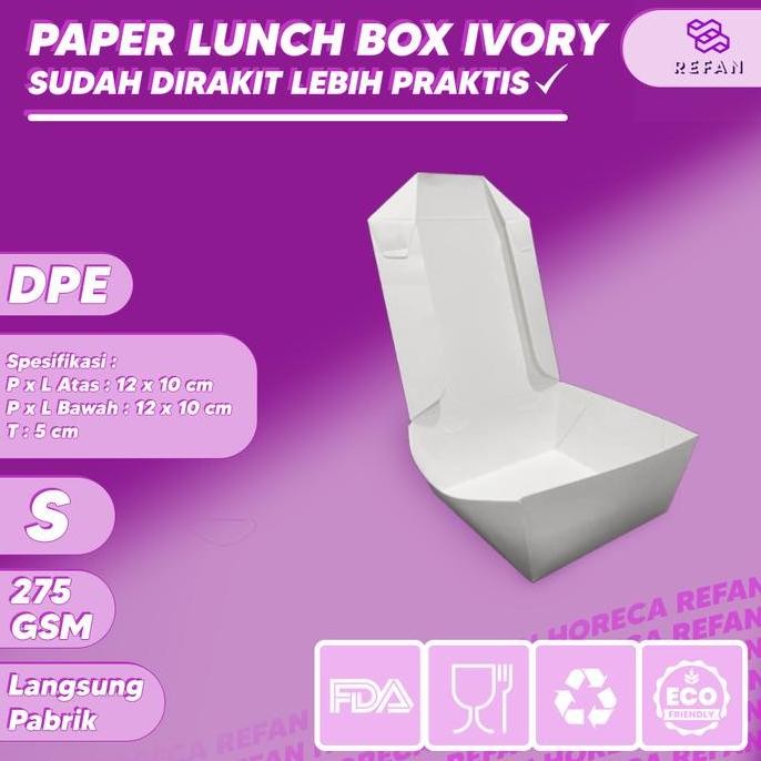 LUNCH BOX UKURAN S - PAPER BOX SIZE S - KOTAK MAKAN KERTAS PREMIUM