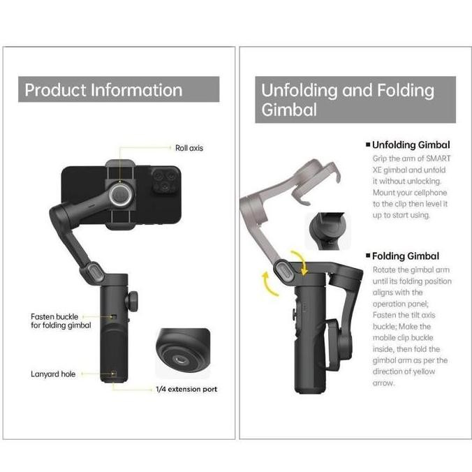 AOCHUAN Smart XE Handheld Gimbal 3 Axis Stabilizer Smart phone Tripod Handphone Tongsis