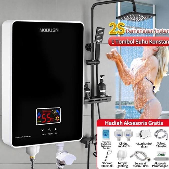 ENRIO- Pemanas air listrik tanpa tangki shower air panas instan/pemanas pemanas air listrik