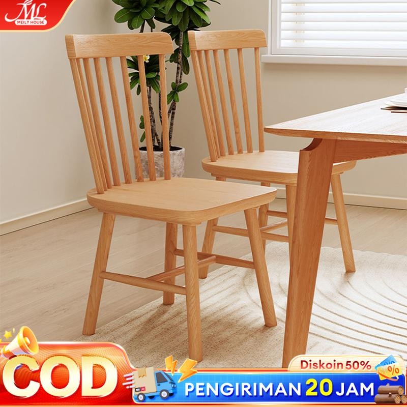 Kursi Makan Kayu Kursi Makan Kursi Makan Kayu Solid Kursi Kayu Karet Kursi Cafe Ruang Tamu 100% Kayu