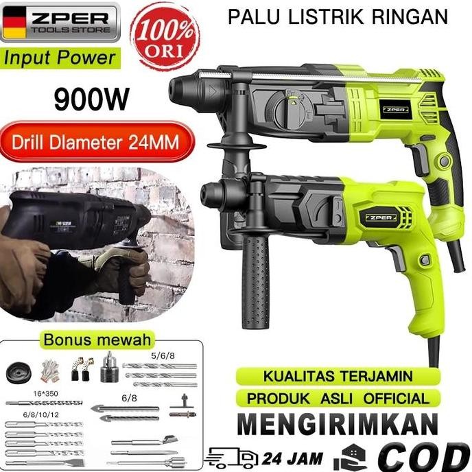 jhonxie- ZPER Bor Listrik Mesin Bor Baterai Palu Listrik Rotary Hammer Untuk Bobok Beton Tembok bor 