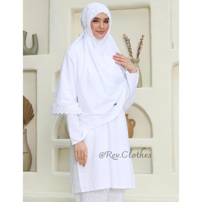 Baju Umroh Wanita Model Tunik Setelan Lengkap Perlengkapan Umroh Wanita Atasan Bawahan Muslim Katun