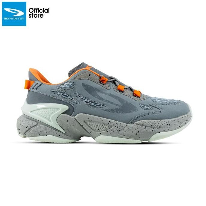 910Nineten Shoes Lynx Rv-Lite Sportstyle- Abu-Abu/Jingga
