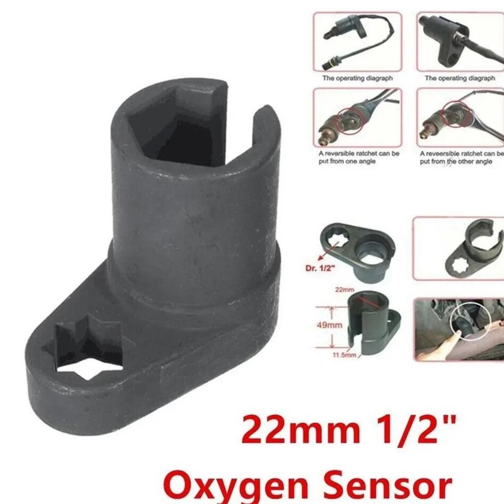 ELIYU- Car Kunci Soket Sensor Oksigen Kunci Soket Sensor Oksigen Offset 3/8 22MM Kunci Pas Sensor Ok