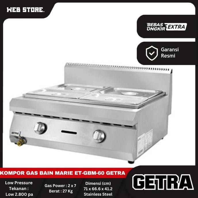 CORVUS Gas Bain Marie Stainless Steel ET-GBM-60 Getra