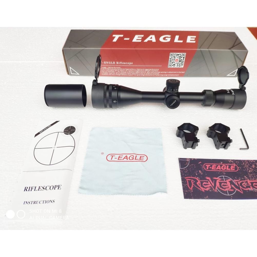 FEVERFEW TELESKOP T EAGLE 3-9X40 AOEG KN PAKAI LAMPU BONUS SUNHIDE