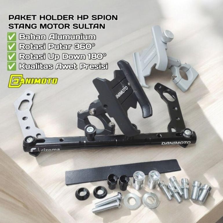 EDELWEIS C7 Holder HP + Bracket Multifungsi Spion Stang Motor Beat Street Vario Nmax Xmax Lexi Aerox