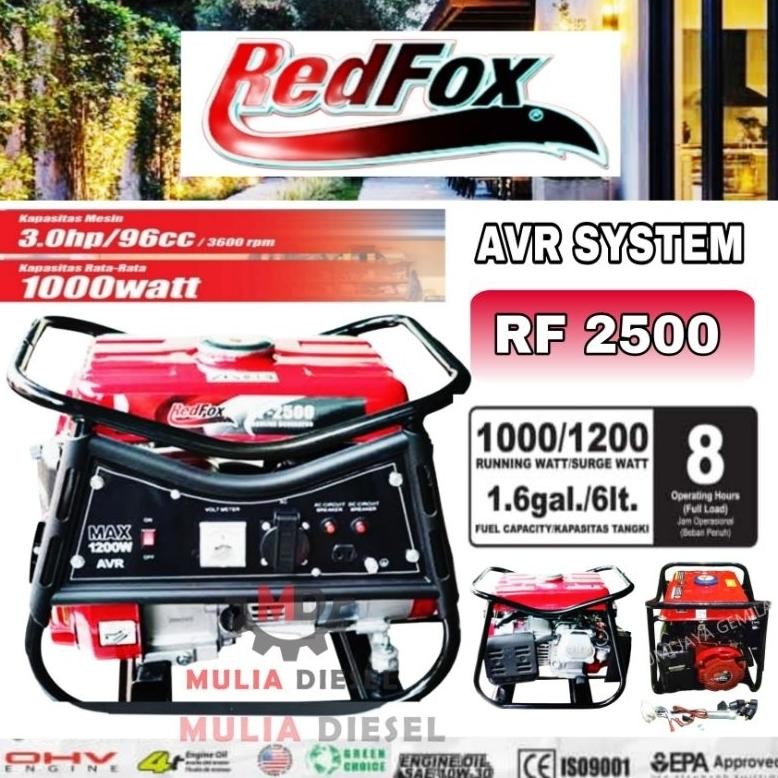 albertGokil Mesin Genset Generator Bensin - Tiger Tanoss Redfox Proquip TG TN 2900 2880 1000 WATT 4 