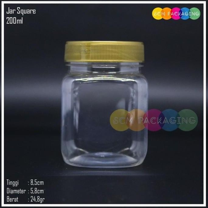 Jar plastik square kotak 200ml