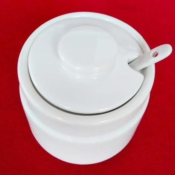 Home Tempat Bumbu Sambal Dapur Tutup Sendok Keramik