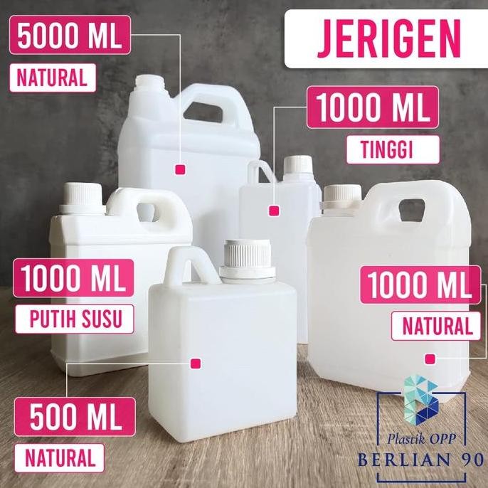Jerigen 1 Liter / Botol Plastik 1 lt / Jerigen Tinggi 1 liter Natural