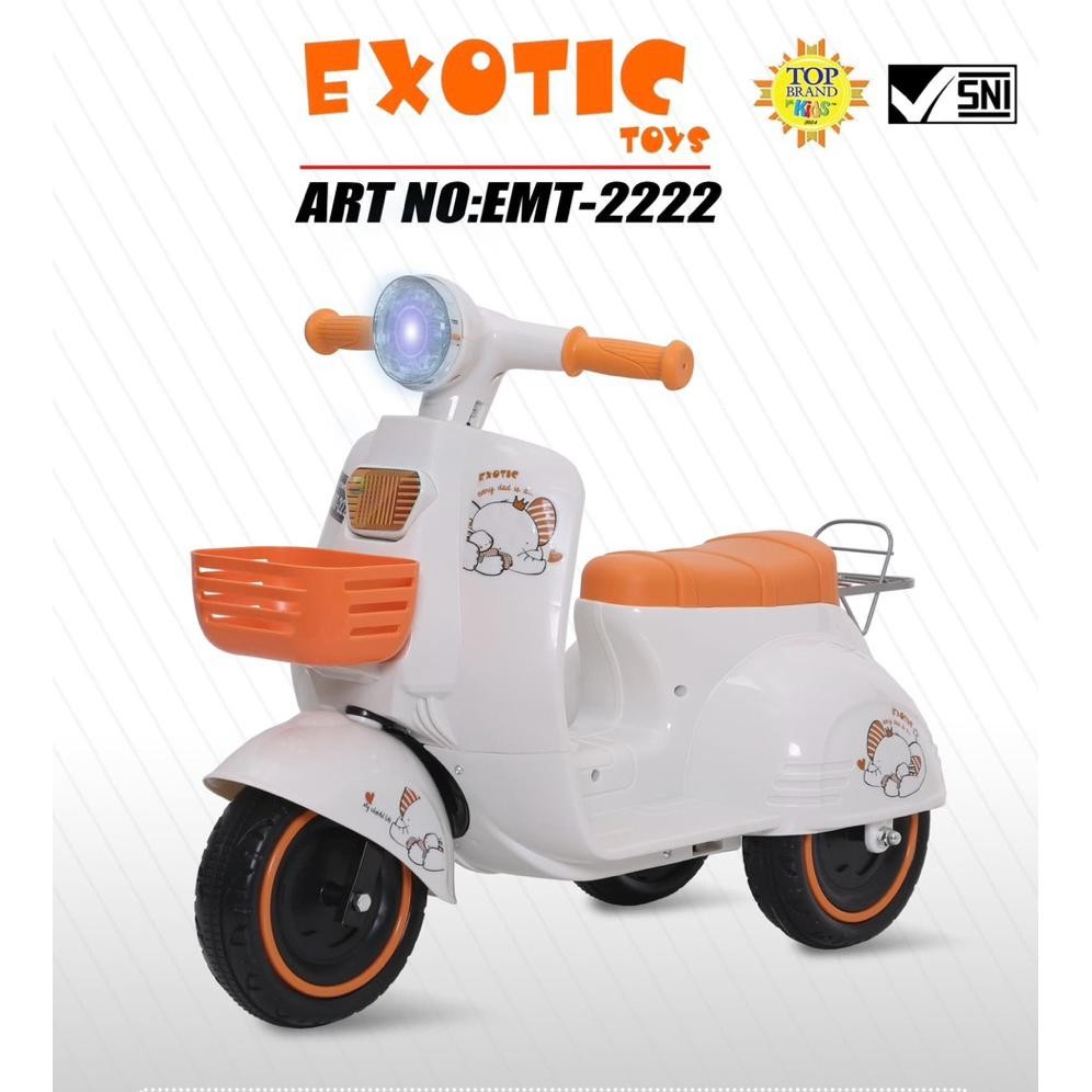Motor Aki Anak Exotic EMT 2243 2222 sepeda Vespa Anak ces cas an listrik