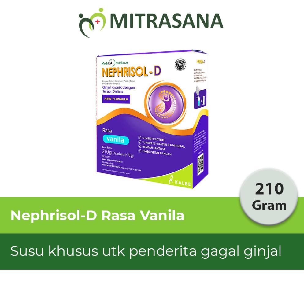 Nephrisol-D Vanilla 210 Gram - Nutrisi Khusus Pasien Ginjal Kronik Hd/Capd Original