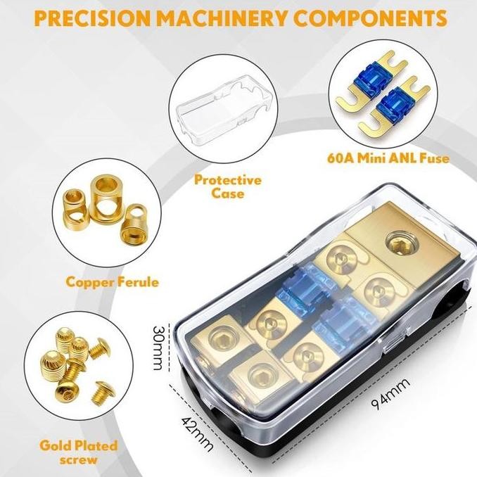 Promo Tempat Sekring Mobil Box Sekring Audio Mobil 2 Jalur 60 Ampere Cod