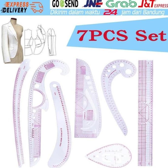 Premium 7PCS/Set Penggaris Jahit/Menjahit/Busana/Penjahit-Pola Quilting Ruler Promo