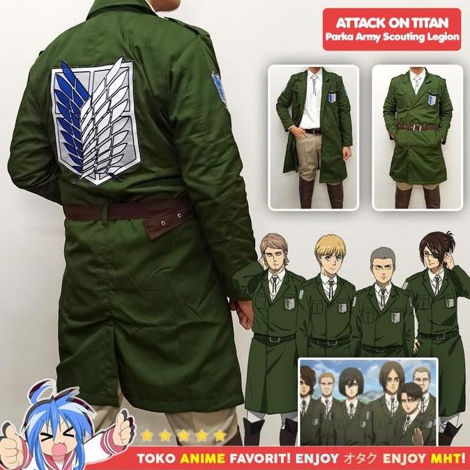 Jaket Parka Military Scouting Shingeki no Kyojin Attack On Titan AOT